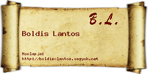 Boldis Lantos névjegykártya